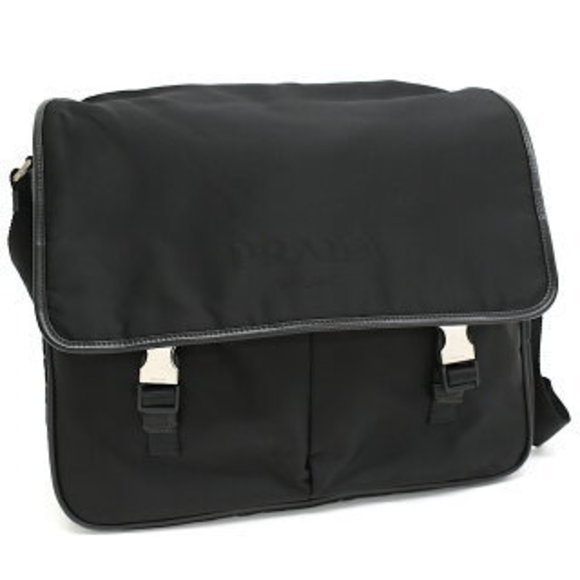 Prada shoulder bag nylon black triangle logo - Picture 1 of 9